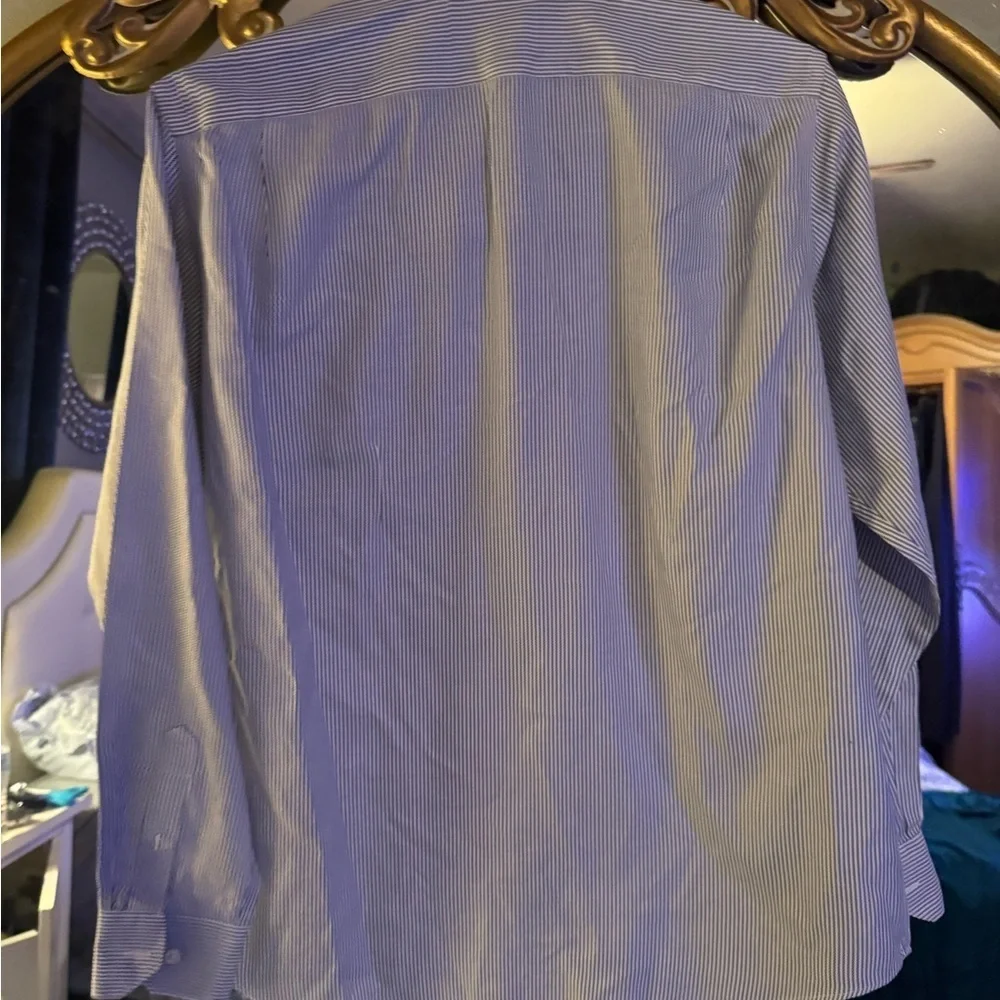 Hart Schaffner Marx Men's Blue Striped Shirt